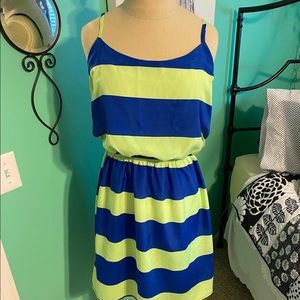 line green & blue dress